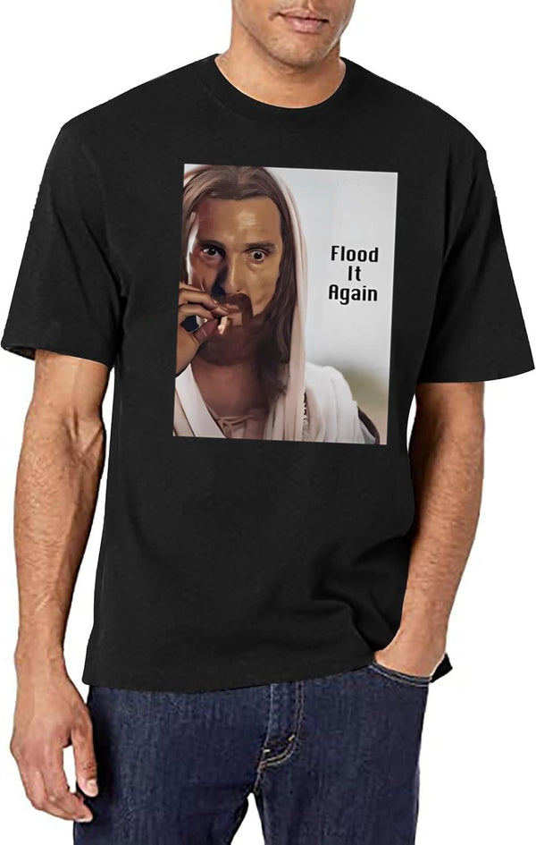 Flood It Again Black T-Shirt - White