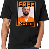 Free Scottie Mug Shot Funny Humour Black T-Shirt - White