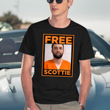 Free Scottie Mug Shot Funny Humour Black T-Shirt - Navy