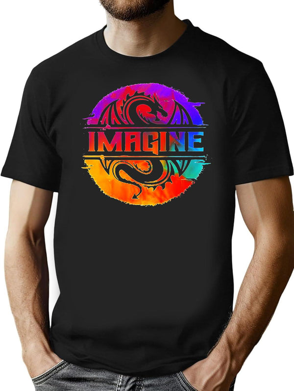 Full Colour Imagine-Dragons Black T-Shirt - Black