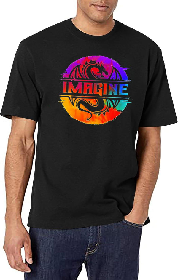 Full Colour Imagine-Dragons Black T-Shirt - White