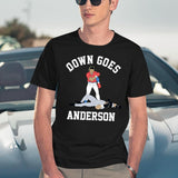 Funny Baseball Down GOES Anderson Black T-Shirt - Navy