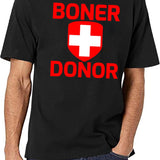 Funny Hubie Halloween Mom Boner Doner Black T-Shirt - White