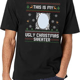 Funny Ugly Christmas Sweater with Mirror Black T-Shirt - White
