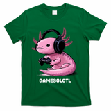 Gamer Axolotl Gamesolotl Fish Gaming Video Gamer T-Shirt - Green