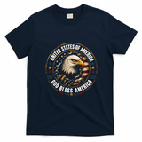 God Bless America United States of America Eagle Emblem T-Shirt - Navy Blue
