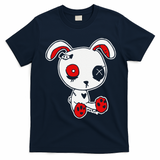 Goth Bunny Doll Lazy Halloween Costume Scary Creepy Gothic T-Shirt - Navy Blue