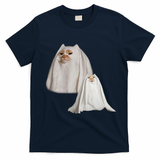 Ghost Cat Meme Funny Halloween T-Shirt - Navy