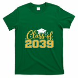 Golden Class Of 2039 Graduation Graduate School T-Shirt - Irish Green