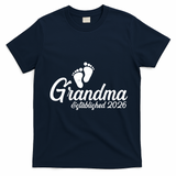 Grandma Established 2026 Cute Baby Feet T-Shirt - Navy Blue