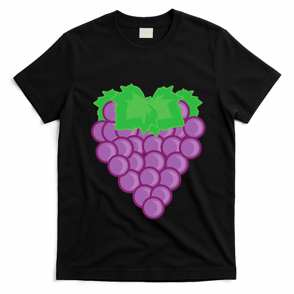 Grape Fruit Easy Lazy DIY Halloween Costume T-Shirt - Black