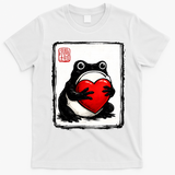 Grumpy Frog Japanese Valentine's Day T-Shirt - White
