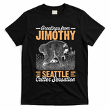 Greetings From Jimothy Seattle Critter Raccoon T-Shirt - Black
