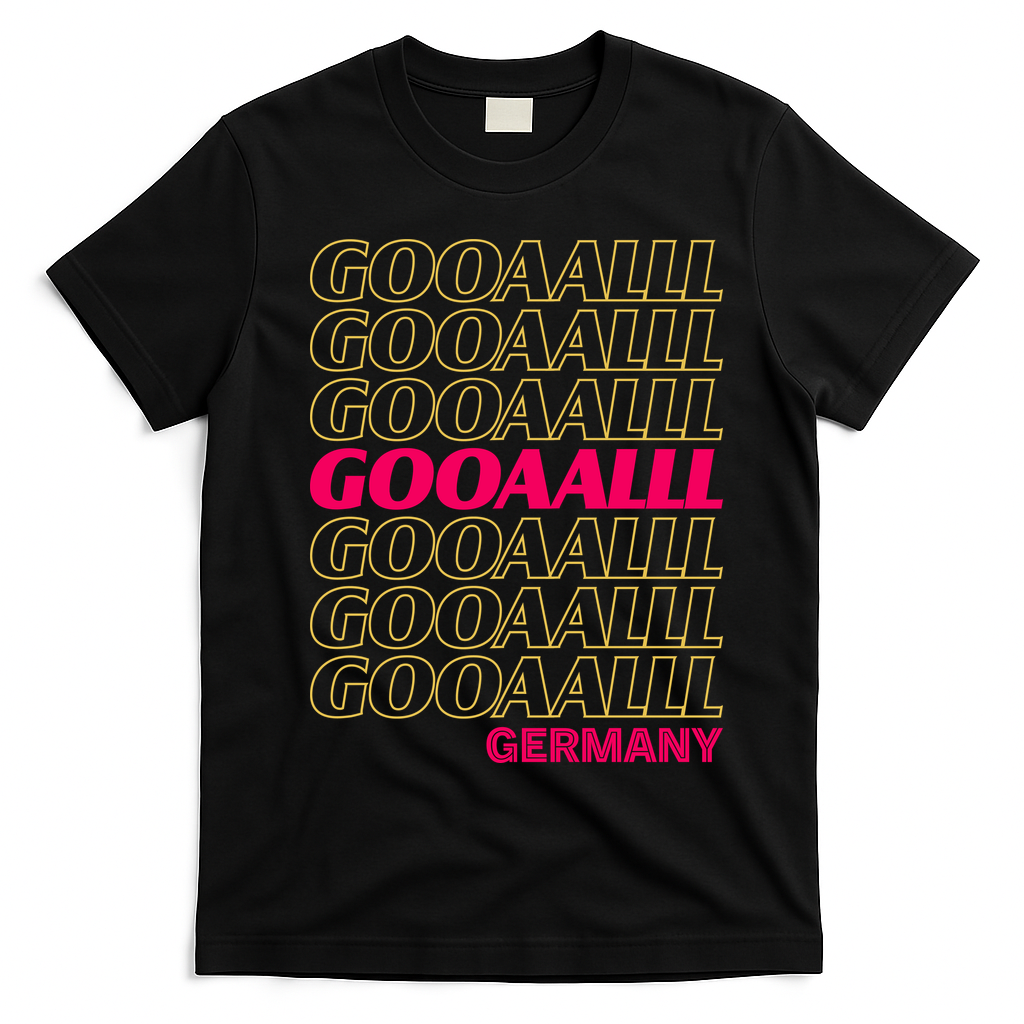 Gooaall! Germany Soccer Apparel For Fans German T-Shirt - Black