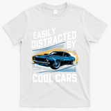 Great Gift Vintage Muscle Car Easily Distracted By Cool Cars  T-Shirt - White
