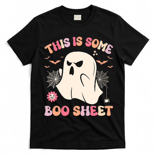 Groovy Halloween Boo Ghost Costume This Is Some Boo Sheet T-Shirt - Black