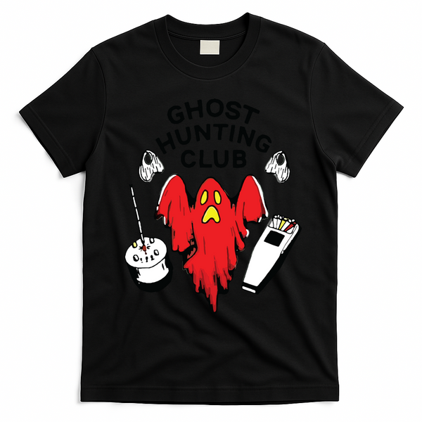 Ghost Hunting Club Funny T-Shirt - Black