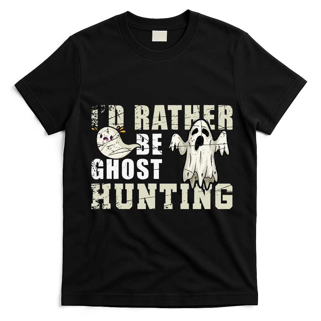 Ghost Hunter Gift Boo Spooky Halloween T-Shirt - Black
