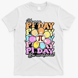 Groovy Happy Pi Day 3.14 Math Teacher Daisy Flower T-Shirt - White