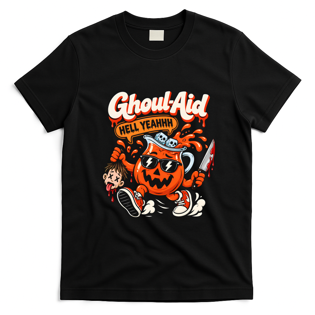 Ghoul-Aid Halloween Spooky Parties Funny Spoof T-Shirt - Black