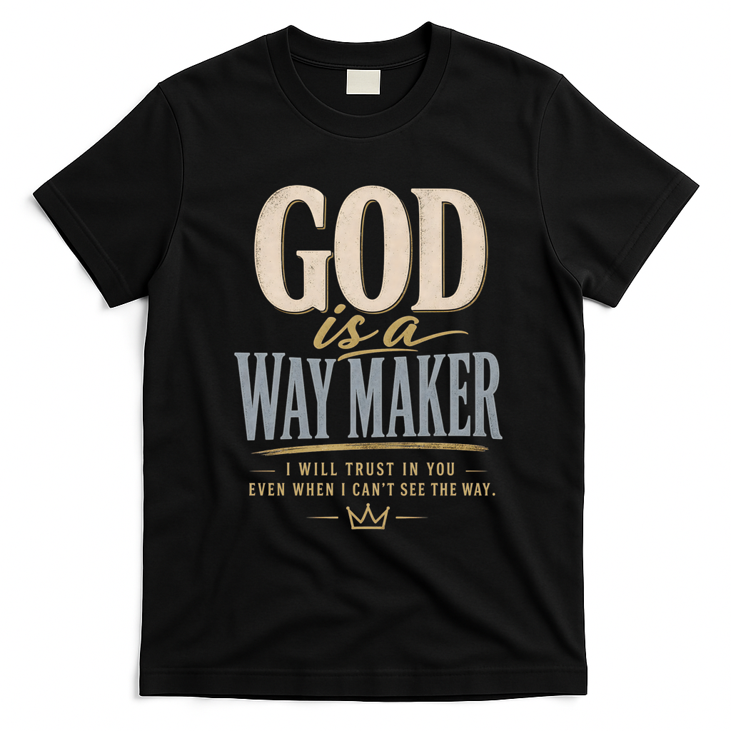 God Is A Way Maker Trust In You Christian Quote T-Shirt - Black