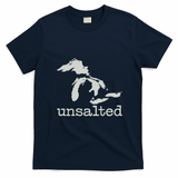 Great Lakes Not Salty Upper Peninsula Gift The UP Michigan T-Shirt - Navy Blue