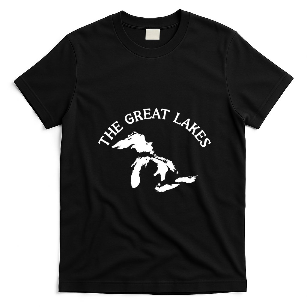 Great Lakes Upper Peninsula Gift Lake Michigan T-Shirt - Black