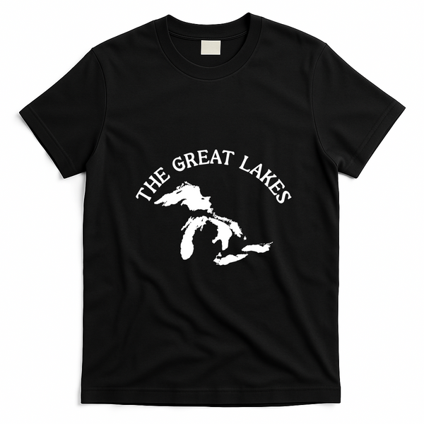 Great Lakes Upper Peninsula Gift Lake Michigan T-Shirt - Black