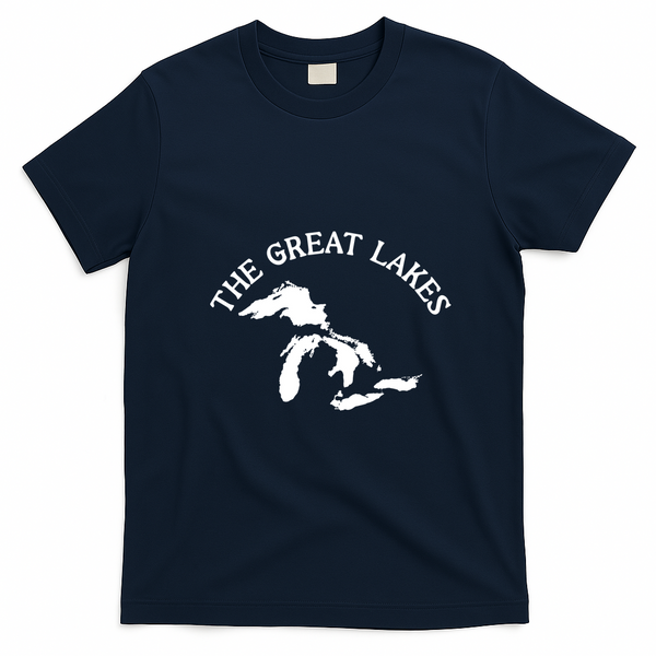 Great Lakes Upper Peninsula Gift Lake Michigan T-Shirt - Navy Blue