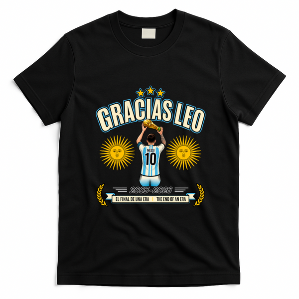 Gracias Messi 10 Retirement The End Of An Era Soccer T-Shirt - Black