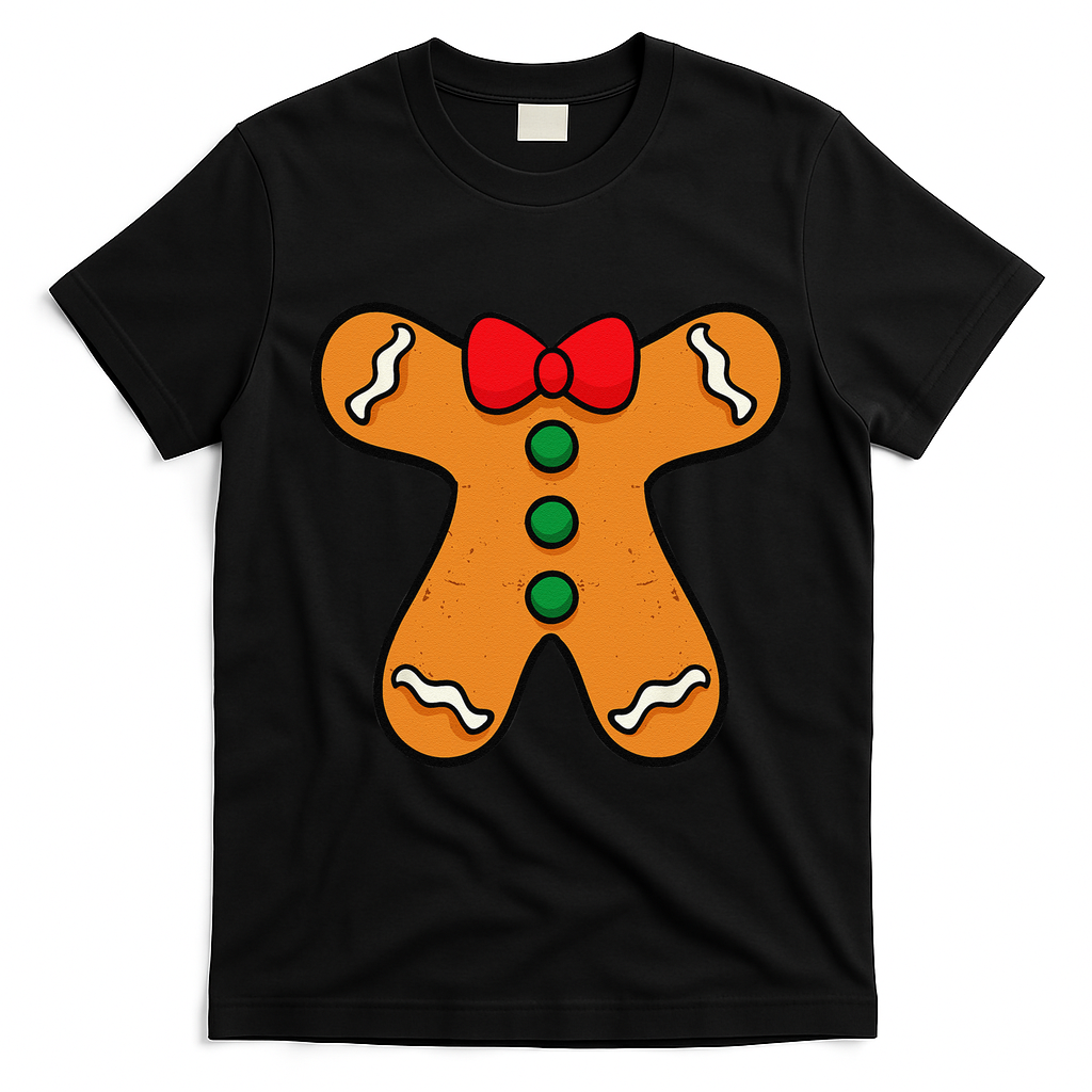 Gingerbread Man Body Costume For Halloween Or Christmas T-Shirt - Black