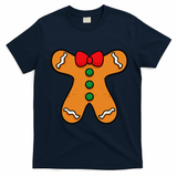 Gingerbread Man Body Costume For Halloween Or Christmas T-Shirt - Navy Blue