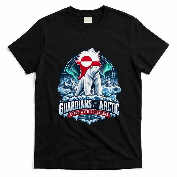 Guardians of the Arctic Stand with Greenland Polar Bear T-Shirt - Black