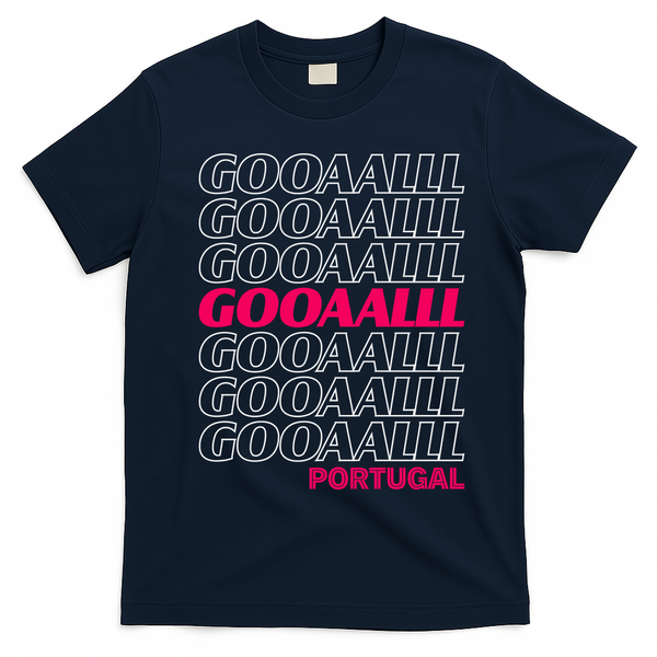 GOOOAAALLL Portugal Soccer Fan Apparel Goal T-Shirt - Navy Blue