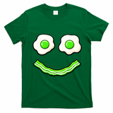 Green Smile Face Eggs And Bacon Ham Breakfast T-Shirt - Irish Green