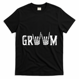 Gothic Skeleton Groom Wedding Just Married Spooky Halloween T-Shirt - Black