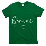Gemini Sign Trendy Minimalist Zodiac T-Shirt - Green