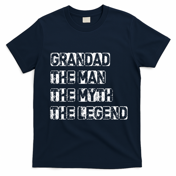 Grandad The Man Myth Legend T-Shirt - Navy Blue