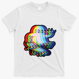 Ghost Trippy Vaporwave Halloween Techno Rave Edm Music Party T-Shirt - White