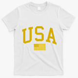 Gold USA Graphic Apparel National Pride T-Shirt - White