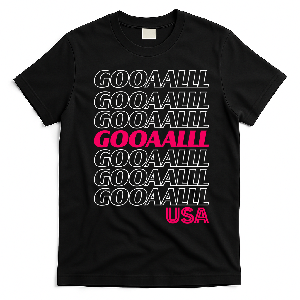 GOOAAALLL USA Soccer Fans Goal T-Shirt - Black