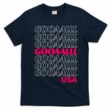 GOOAAALLL USA Soccer Fans Goal T-Shirt - Navy Blue