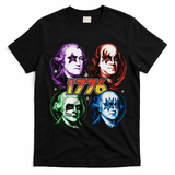 George Washington Benjamin Franklin 1776 Vintage Rock Band T-Shirt - Black
