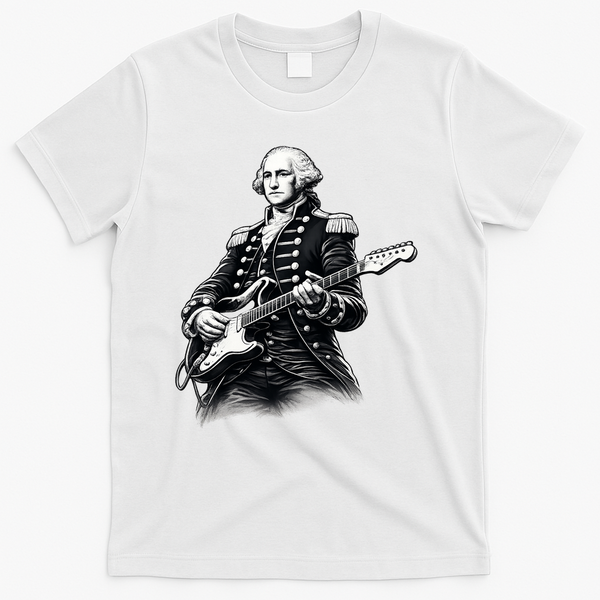 George Washington Guitar Rock Music T-Shirt - White