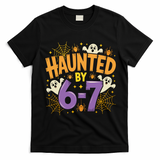 Gen Z Haunted By 6-7 Meme Spooky Ghost Halloween T-Shirt - Black