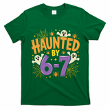 Gen Z Haunted By 6-7 Meme Spooky Ghost Halloween T-Shirt - Irish Green