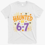 Gen Z Haunted By 6-7 Meme Spooky Ghost Halloween T-Shirt - White