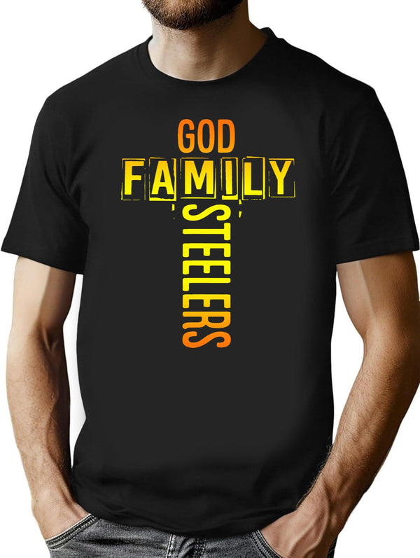 God Family Steeler Black T-Shirt - Black