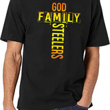 God Family Steeler Black T-Shirt - White