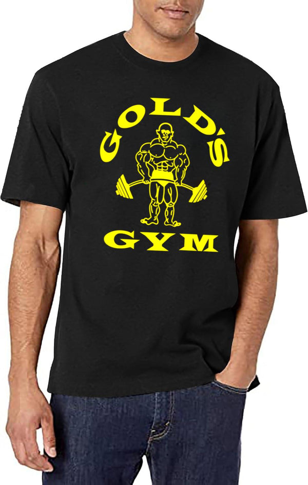 Gold's Gym Logo Black T-Shirt - White